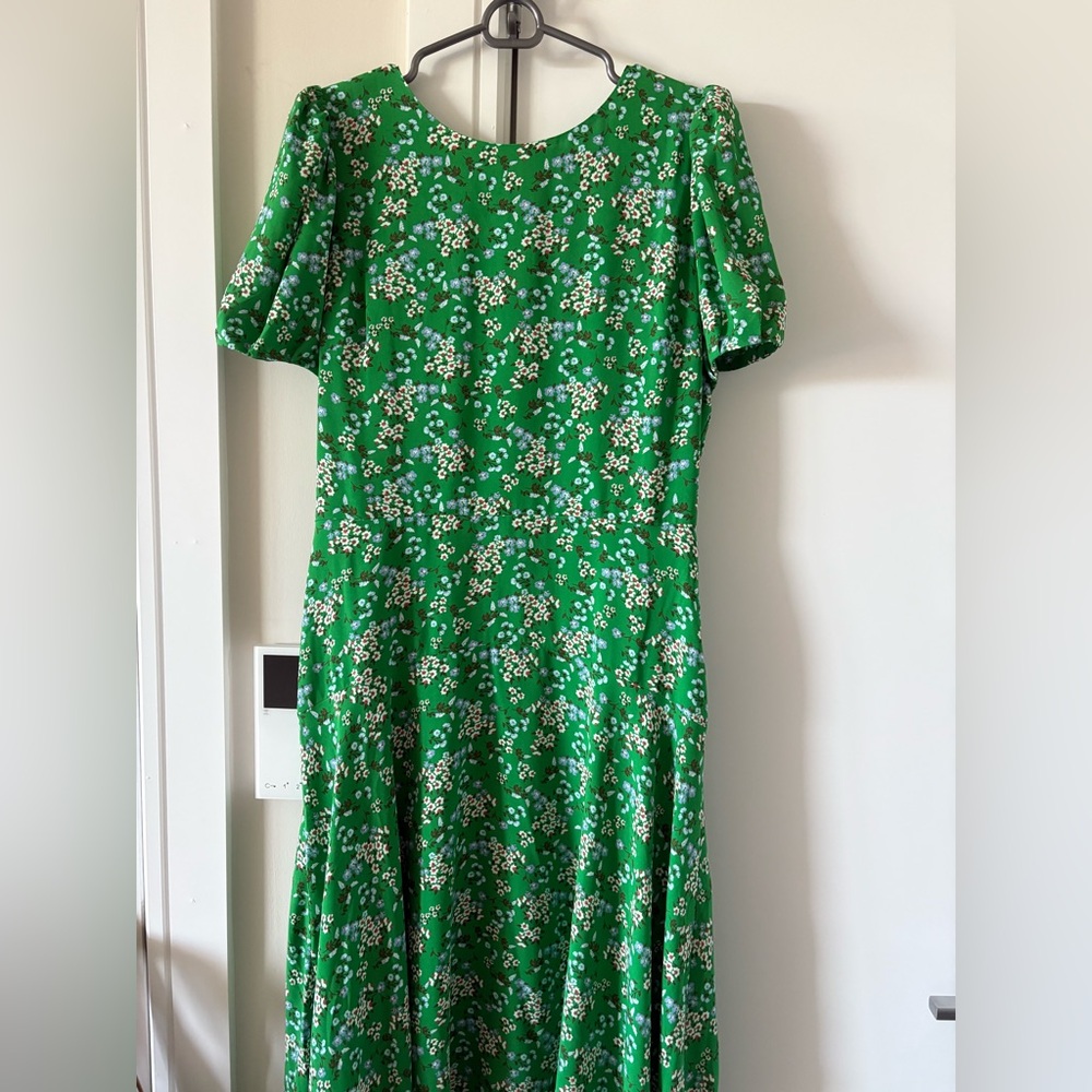 NEVER BEEN WORN: LOFT Green Floral Midi Dress, tags still on